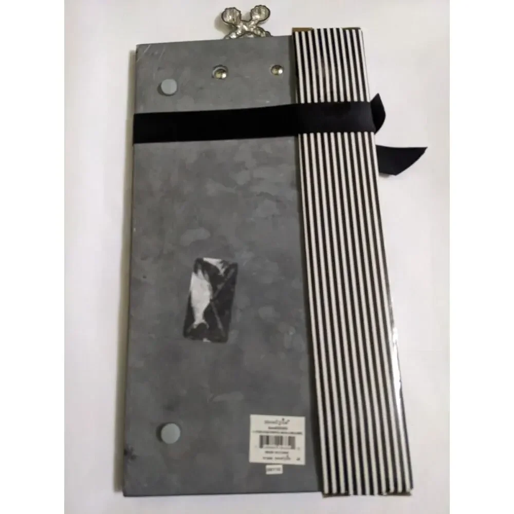 MUD PIE Black Marble Charcuterie Cheese Cutting Board Knife Initial E Medallion